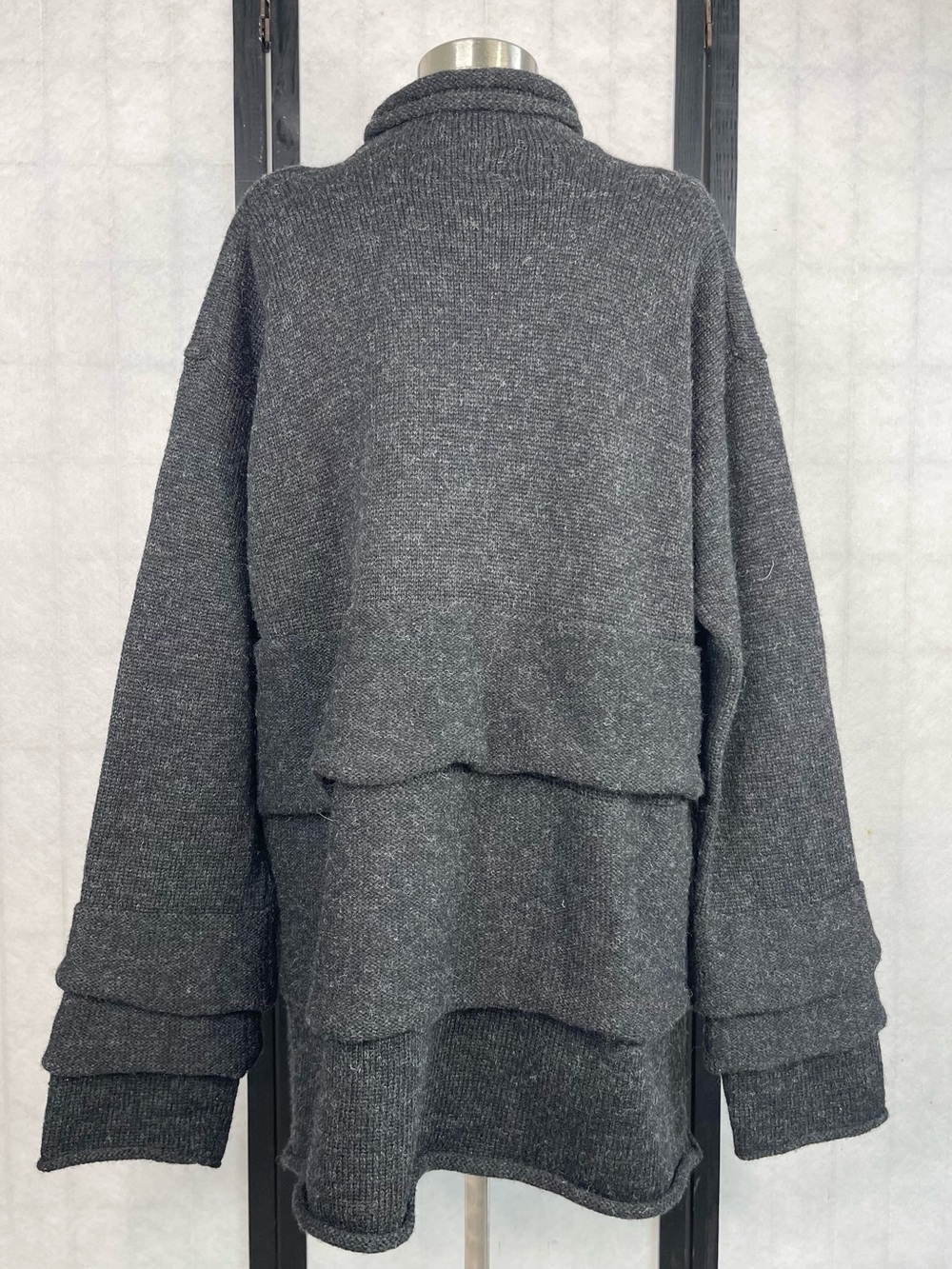 Yohji Yamamoto Charcoal Layered Turtleneck Sweater. Size: M - Picture 3 of 7
